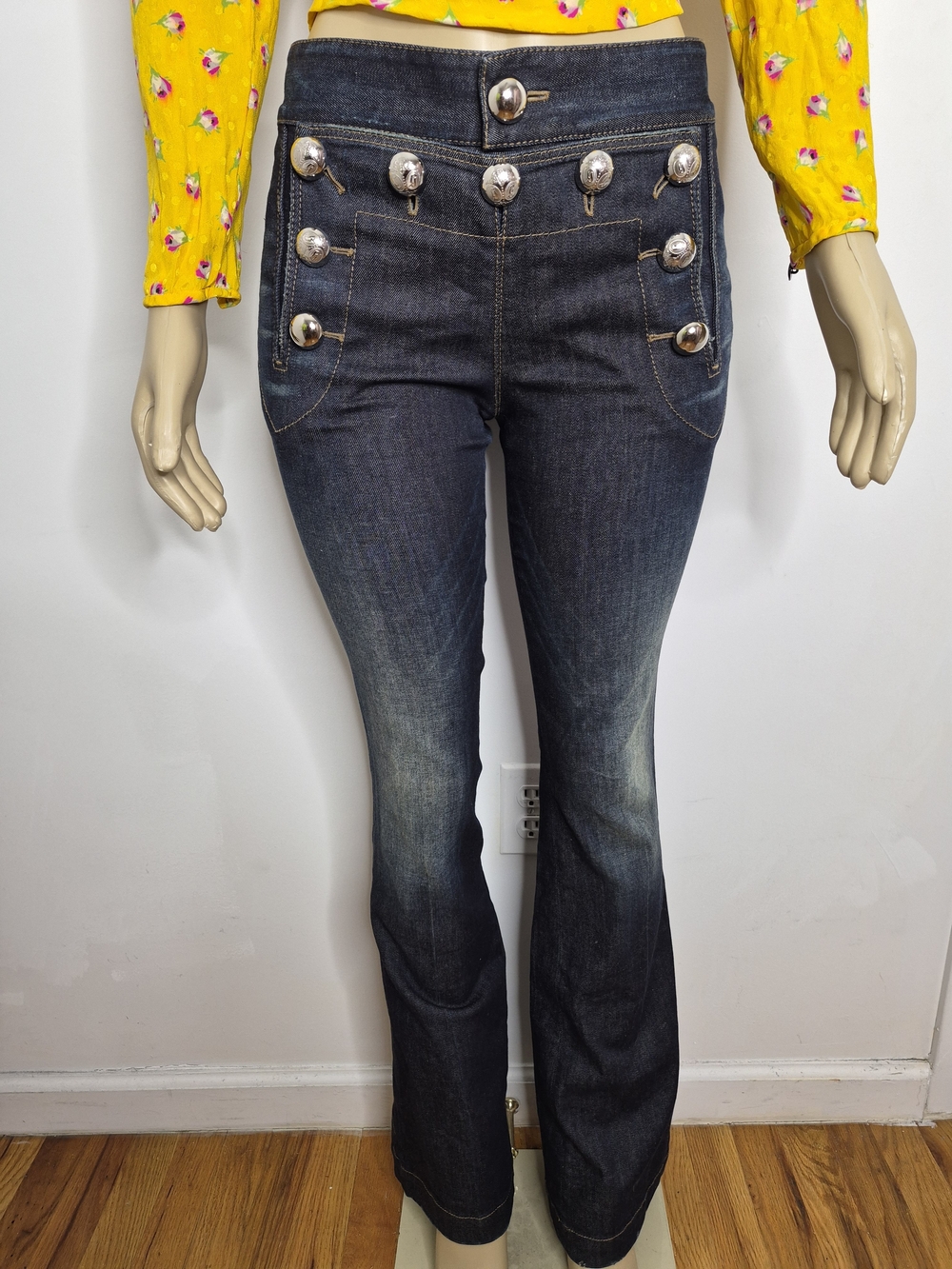 Gucci High-Rise,  Button-Accent Women’s Jeans